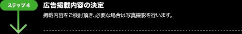 広告掲載までの流れ:ステップ4.広告掲載内容の決定