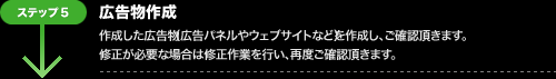 広告掲載までの流れ:ステップ5.広告物作成